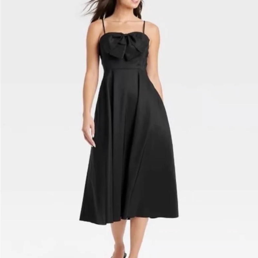 Women’s ‘A New Day’ Bow Midi Dress - Black size 4